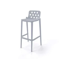 Isidoro Tabouret de bar moderne empilable avec dossier ronds ajourés