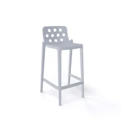 Isidoro Tabouret snack moderne empilable avec dossier ronds ajourés
