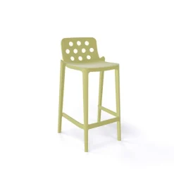 Isidoro Tabouret snack moderne empilable avec dossier ronds ajourés