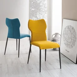 Jade Chaise moderne en tissu avec pieds en métal