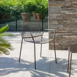 Jasmine Fauteuil de jardin design empilable en métal