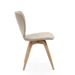 Jeanne Mobitec® Chaise tendance en tissu avec pieds bois