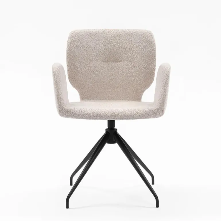 Jeanne Mobitec® Fauteuil tendance en tissu pivotant avec pieds en métal