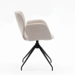 Jeanne Mobitec® Fauteuil tendance en tissu pivotant avec pieds en métal