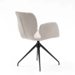 Jeanne Mobitec® Fauteuil tendance en tissu pivotant avec pieds en métal