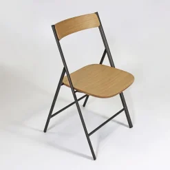 Jolie Wood Chaise d'appoint pliable en bois et métal