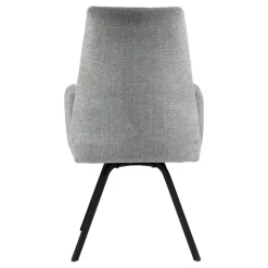 Jules Fauteuilconfortable en tissu avec dossier inclinable et pieds en métal