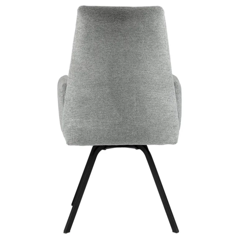 Jules Fauteuilconfortable en tissu avec dossier inclinable et pieds en métal