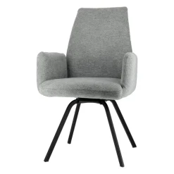 Jules Fauteuilconfortable en tissu avec dossier inclinable et pieds en métal