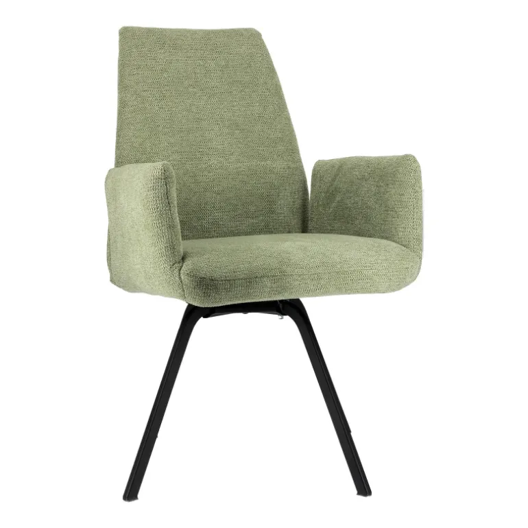 Jules Fauteuilconfortable en tissu avec dossier inclinable et pieds en métal