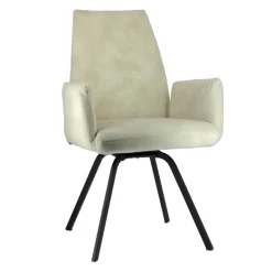 Jules Fauteuilconfortable en tissu avec dossier inclinable et pieds en métal