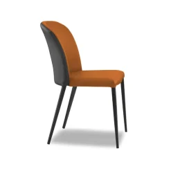 Julie Chaise en tissu bicolore avec pieds métal