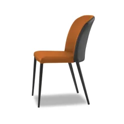 Julie Chaise en tissu bicolore avec pieds métal