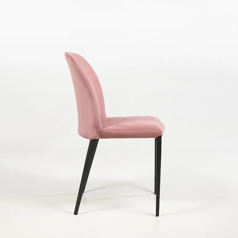 Julie Chaise en tissu italienne avec pieds en métal