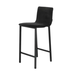 Koko Mobliberica® Tabouret snack en tissu dossier bas avec pieds en métal