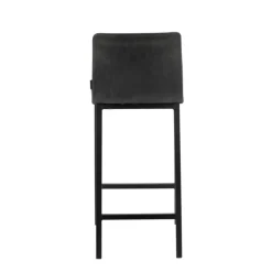 Koko Mobliberica® Tabouret snack en tissu dossier bas avec pieds en métal