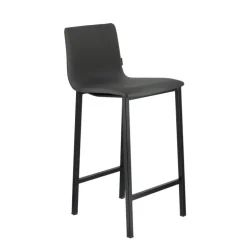 Koko Mobliberica® Tabouret snack en simili dossier bas avec pieds en métal