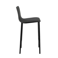 Koko Mobliberica® Tabouret snack en simili dossier bas avec pieds en métal