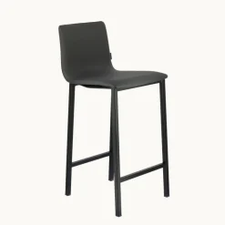 Koko Mobliberica® Tabouret snack en simili dossier bas avec pieds en métal