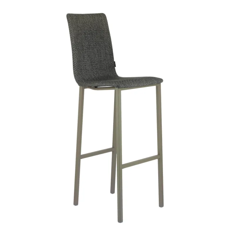 Koko Mobliberica® Tabouret de bar dossier haut en tissu