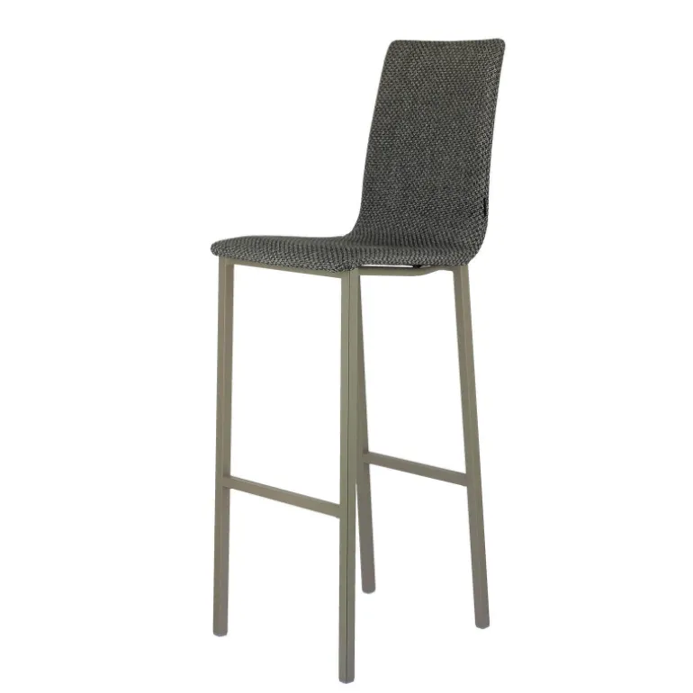 Koko Mobliberica® Tabouret de bar dossier haut en tissu
