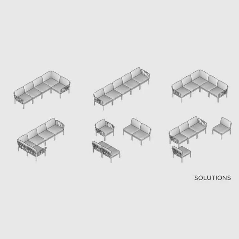 Komodo Canapé modulable d'extérieur 5 places