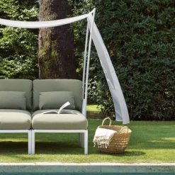 Komodo ombra 2 Canapé de jardin 2 places avec voile d'ombrage fabriqué en Italie