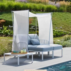 Komodo ombra 2 Canapé de jardin 2 places avec voile d'ombrage fabriqué en Italie