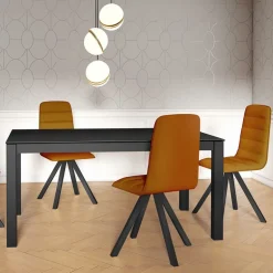 Kyoto Table moderne rectangulaire en céramique et métal