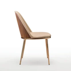 Léa Midj® Chaise design italienne avec dos du dossier en bois