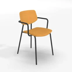 Lago Chaise avec accoudoirs rétro et revêtement en tissu