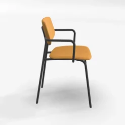 Lago Chaise avec accoudoirs rétro et revêtement en tissu