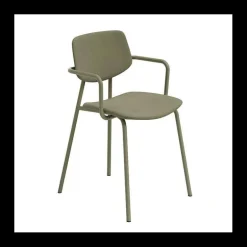 Lago Chaise avec accoudoirs vintage rembourrée en simili