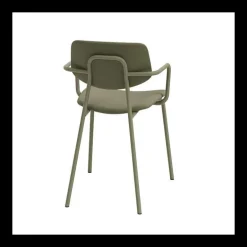 Lago Chaise avec accoudoirs vintage rembourrée en simili