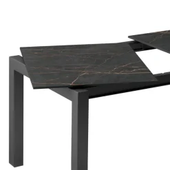 Lakera Table snack en Dekton rectangulaire extensible avec pieds en métal