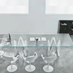 Lambda Sovet® Table de salle à manger design en verre 320 x 120 cm