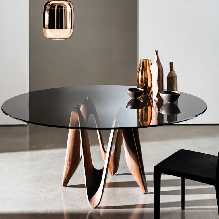 Lambda Sovet® Table ronde design en verre