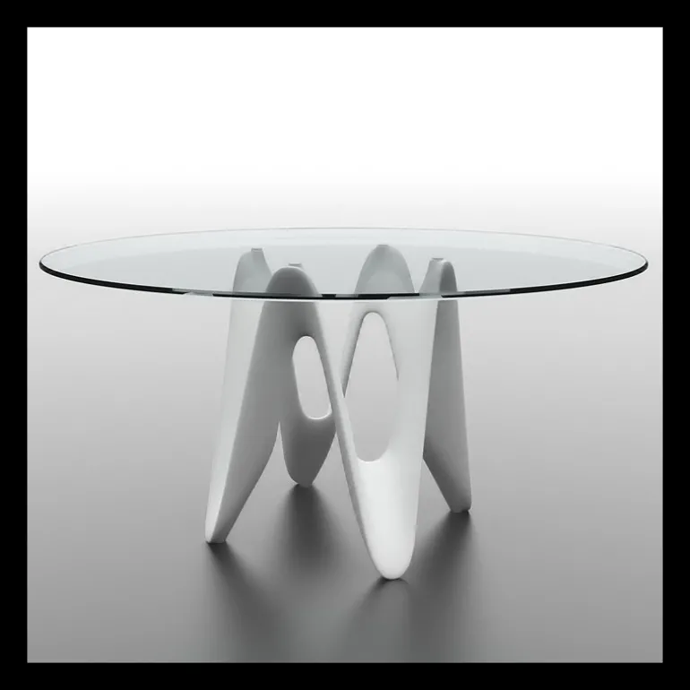Lambda Sovet® Table ronde design en verre