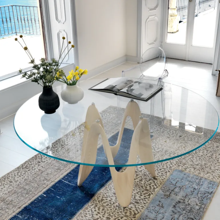 Lambda Sovet® Table ronde design en verre
