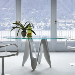 Lambda Sovet® Table ronde design en verre