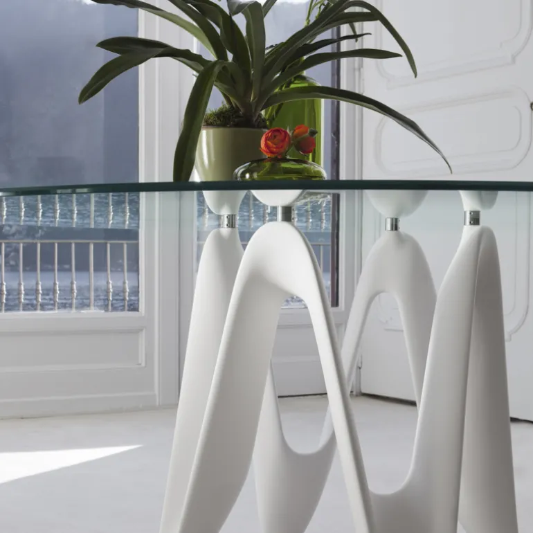 Lambda Sovet® Table ronde design en verre