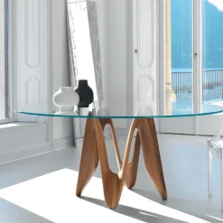 Lambda Sovet® Table ronde design en verre