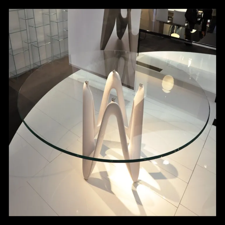 Lambda Sovet® Table ronde design en verre