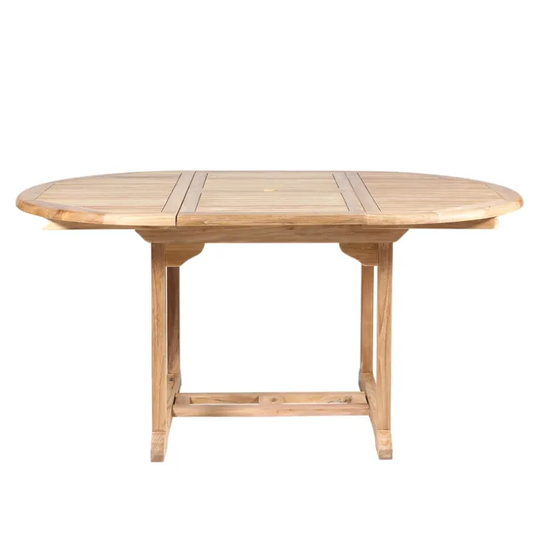 LandryTable de jardin ovale en teck extensible