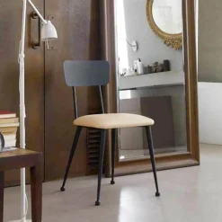 Lanuza Chaise en métal rembourrée pour salle à manger