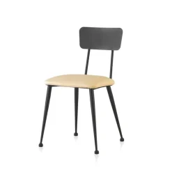 Lanuza Chaise en métal rembourrée pour salle à manger