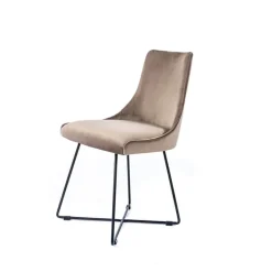 Lars Chaise design en tissu et pieds filaires en métal