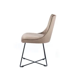 Lars Chaise design en tissu et pieds filaires en métal