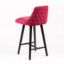 Lars diamant Tabouret snack matelassé en tissu et pieds en bois