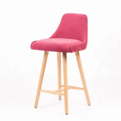 Lars diamant Tabouret snack matelassé en tissu et pieds en bois